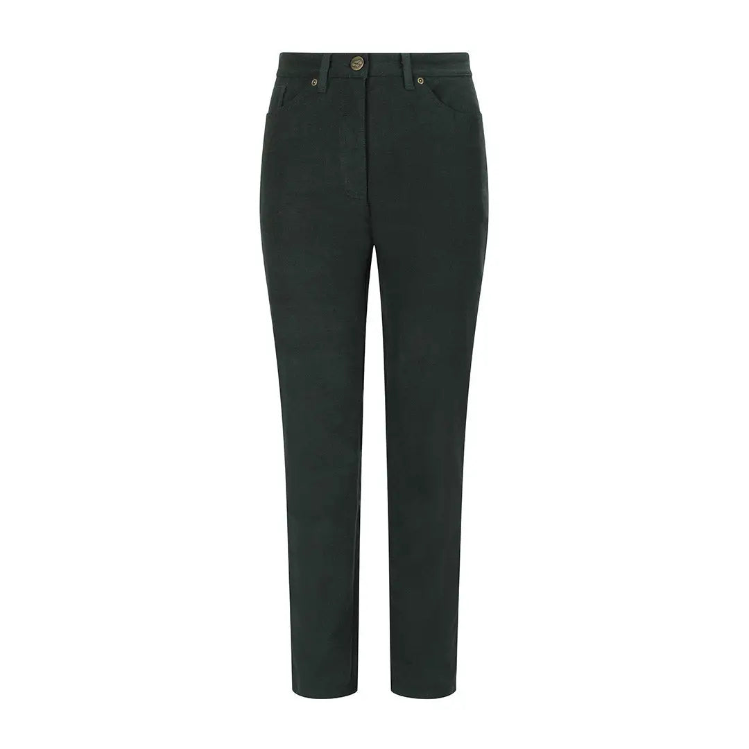 Dark green high-waisted straight leg trousers from Fife Catrine Ladies Technical Stretch