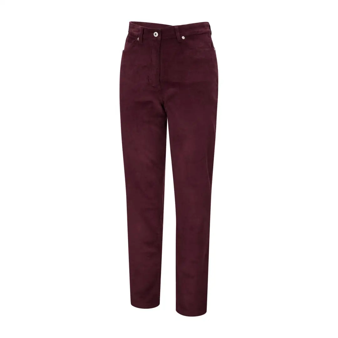 Burgundy ladies Ceres stretch cords from Fife for a stylish five-pocket look