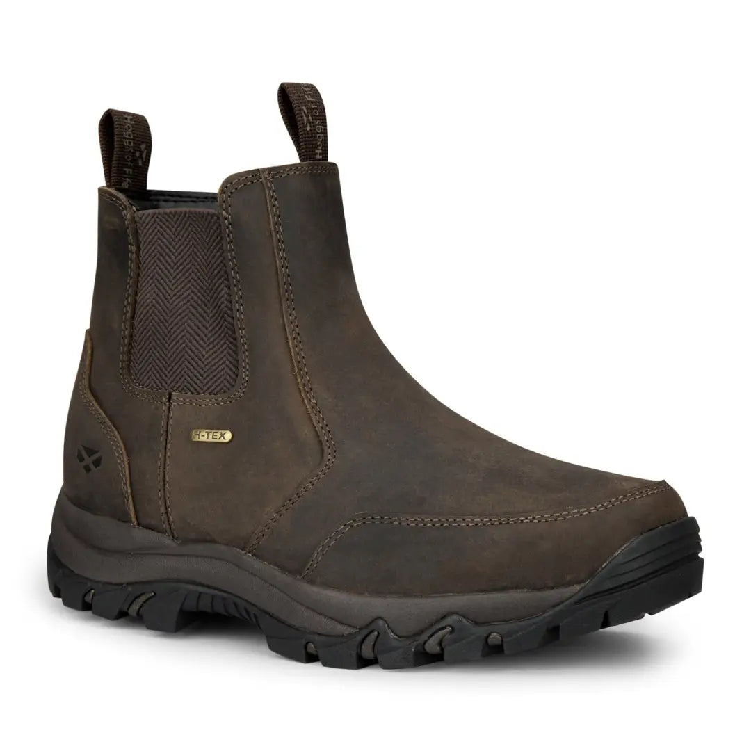 Brown leather Chelsea-style Fife Creagan Waterproof Dealer Boots with rugged sole