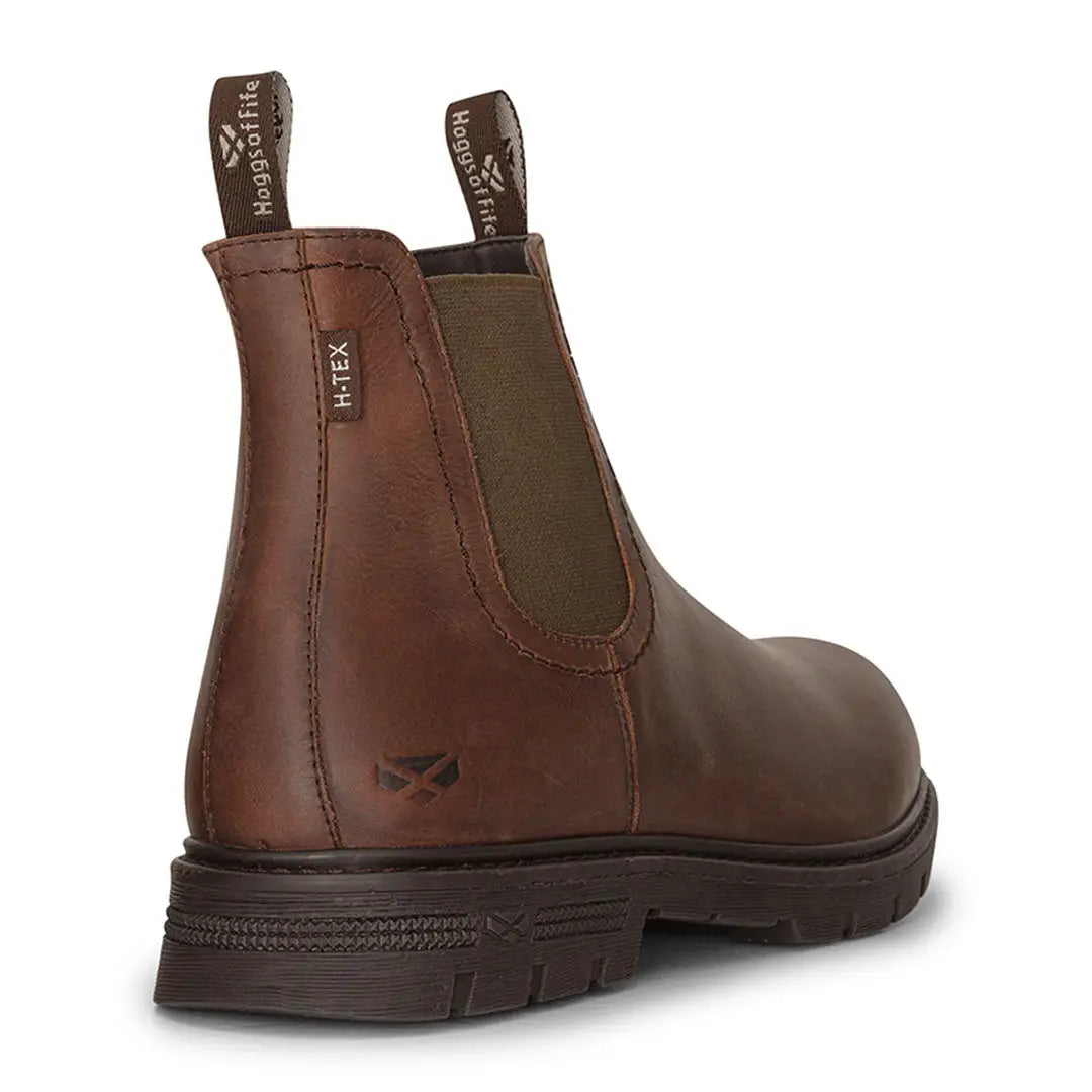 Brown leather Chelsea boot with chunky sole, perfect for stylish Fife Dalmeny Dealer look