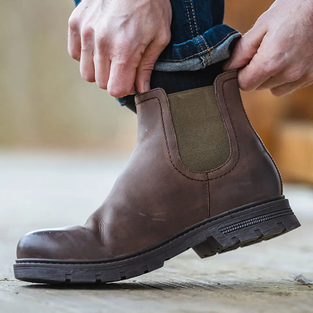 Brown leather Chelsea boot with chunky sole from Hoggs Of Fife Dalmeny Dealer Boots