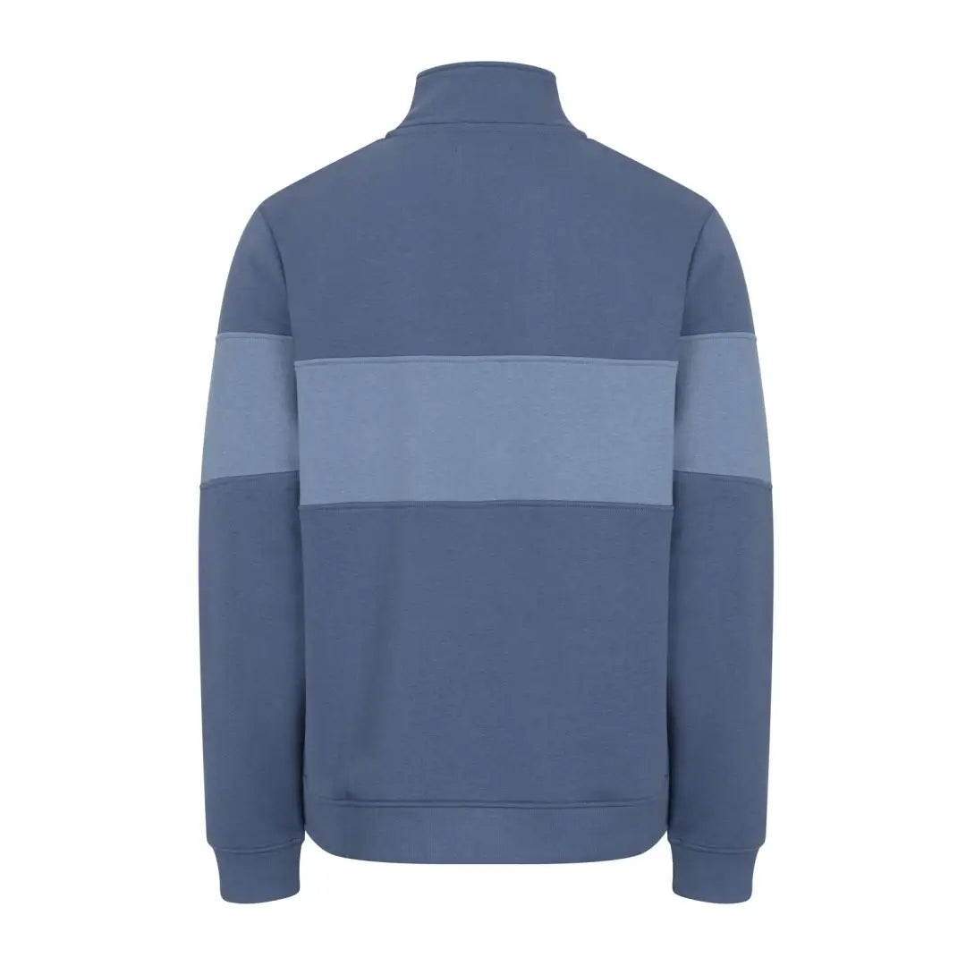 Blue color-blocked zip sweatshirt with high collar from Hoggs Of Fife for gents