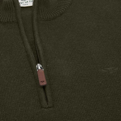 Dark green zip pullover from Hoggs of Fife, perfect country clothing for hunting