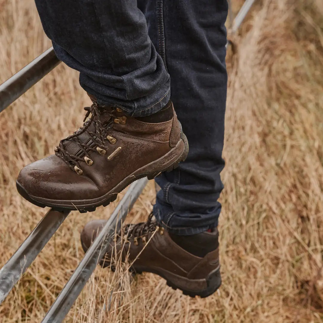 Brown leather Fife Glencoe Waterproof Trek Boots with rugged soles and laces