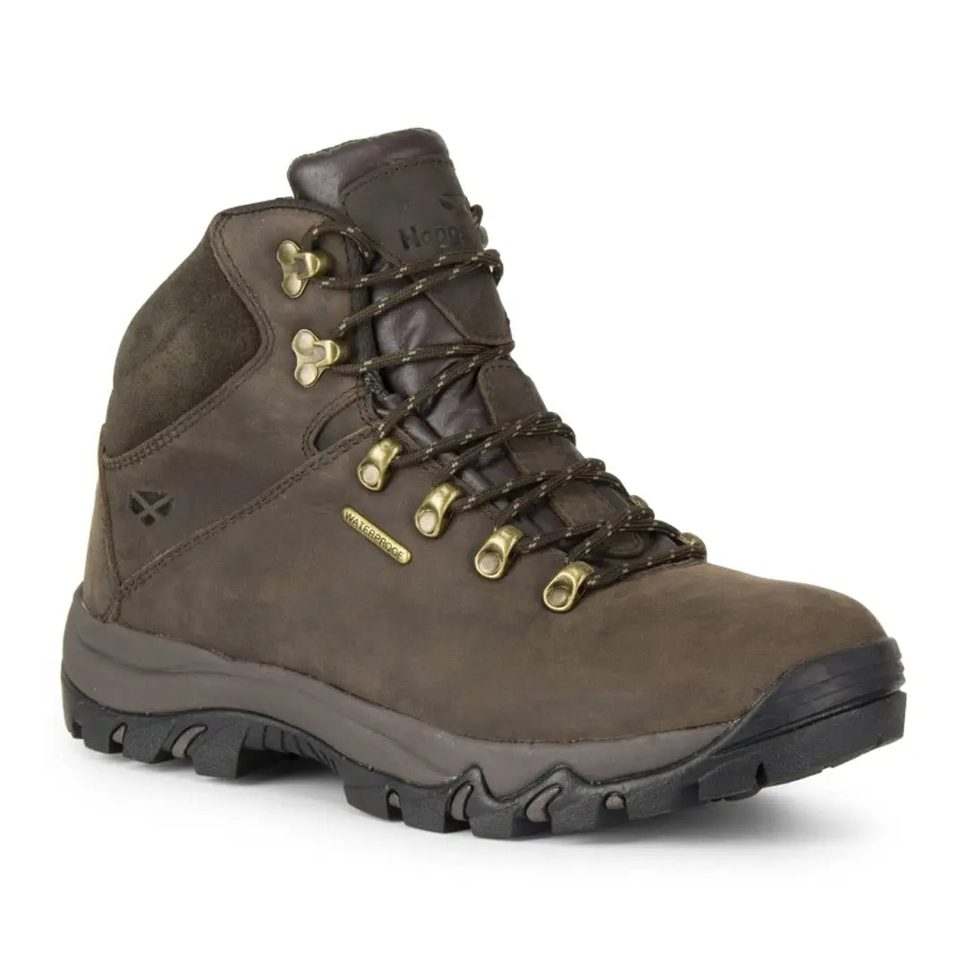 Brown leather Fife Glencoe Waterproof Trek Boots with rugged sole and metal lace hooks