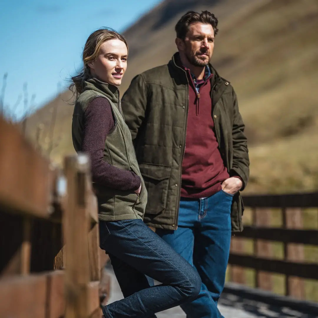 Two people in casual country clothing enjoying the outdoors in Hoggs Of Fife jackets