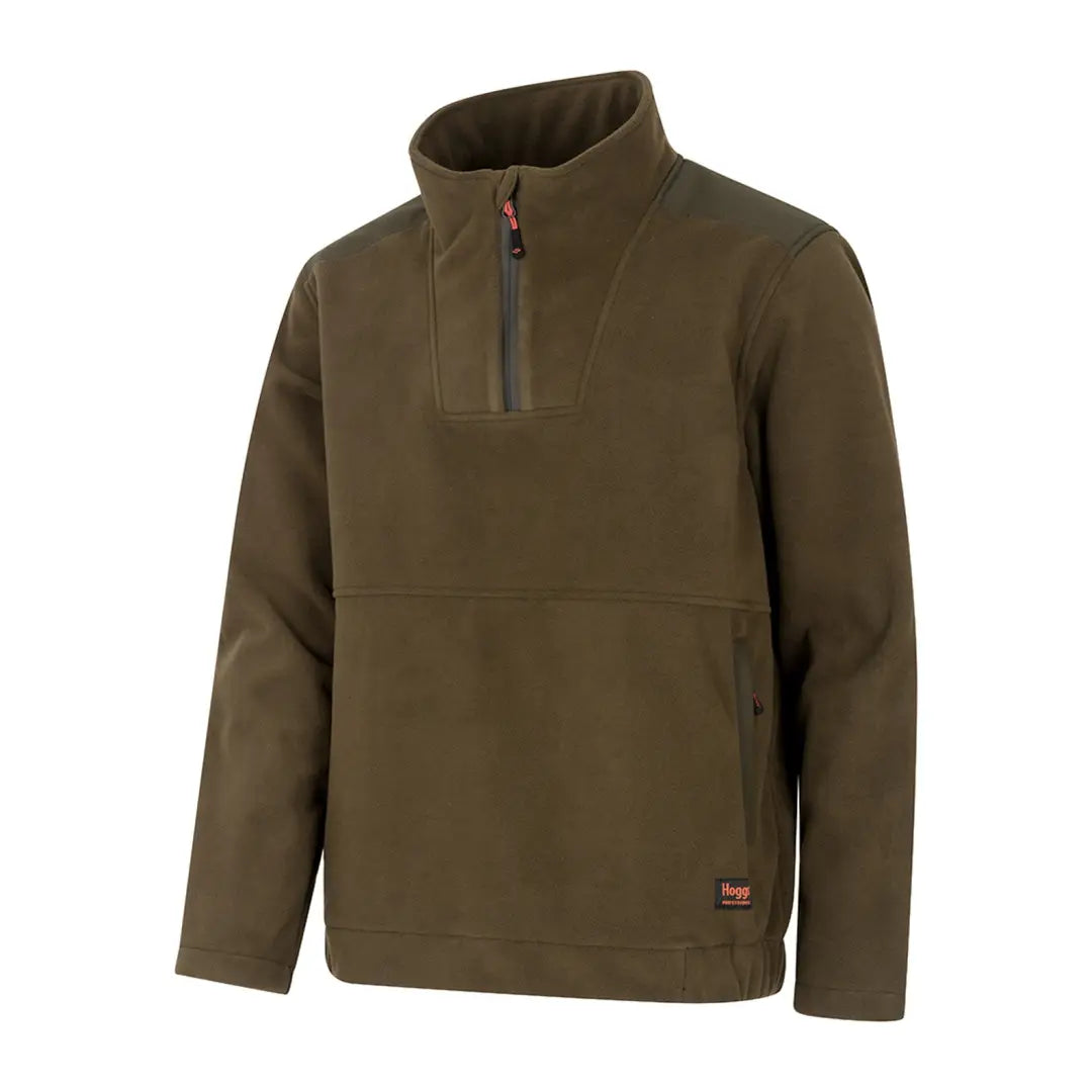 Olive green quarter-zip fleece jacket from Hoggs of Fife Green King range