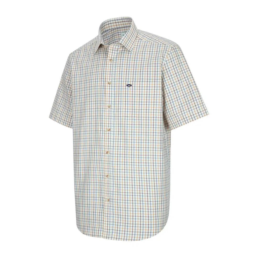 Short sleeve shirt with a checkered pattern from Hoggs Of Fife Kessock Tattersall Short