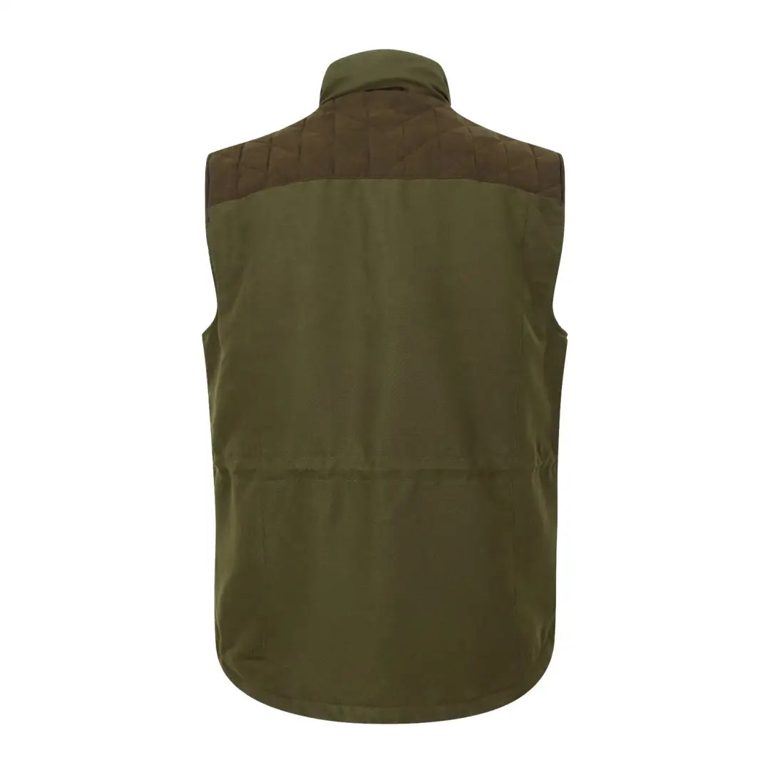 Green sleeveless Kincraig Field Waistcoat with stylish contrasting shoulder panels