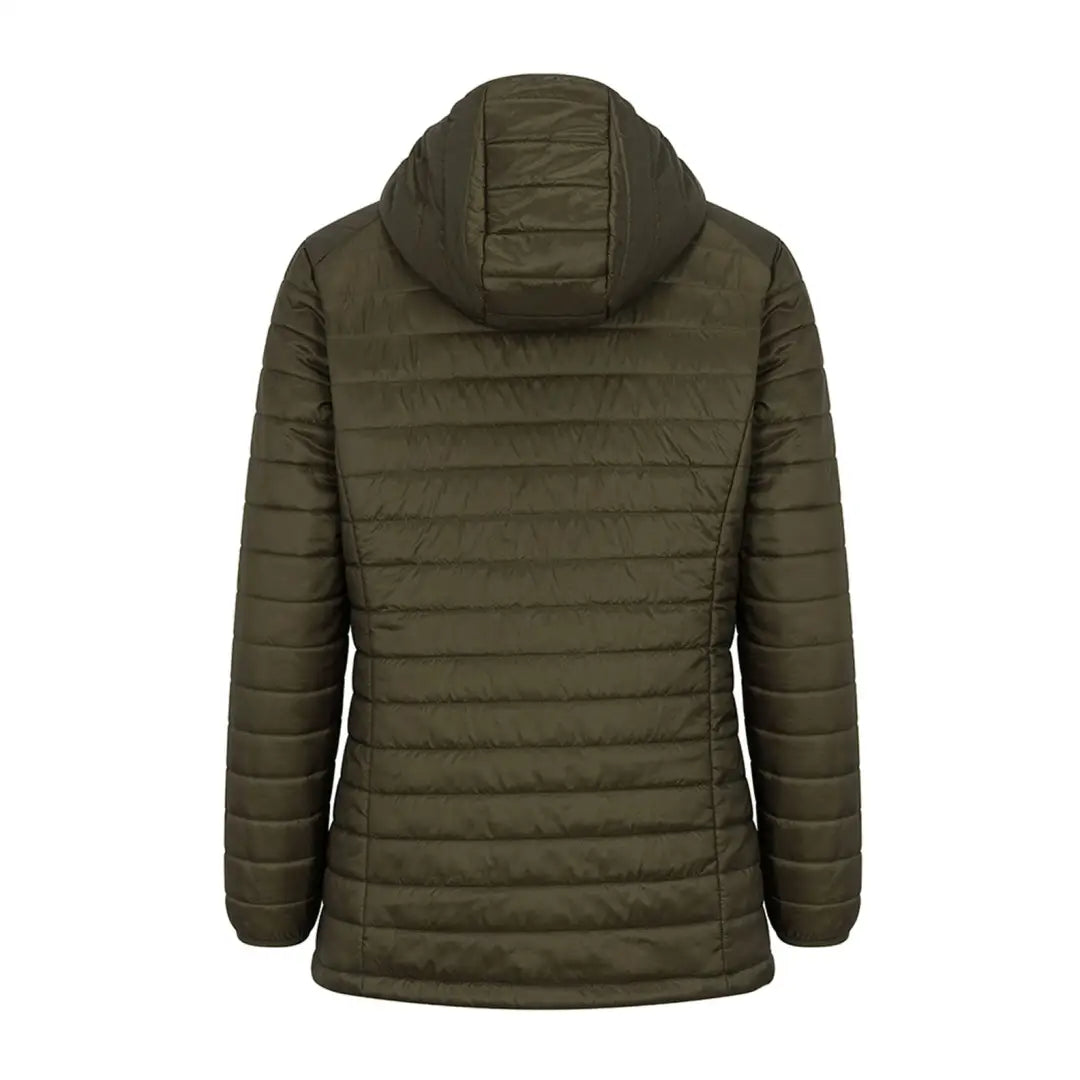 Olive green quilted Kingston Ladies Hooded Jacket for stylish country clothing