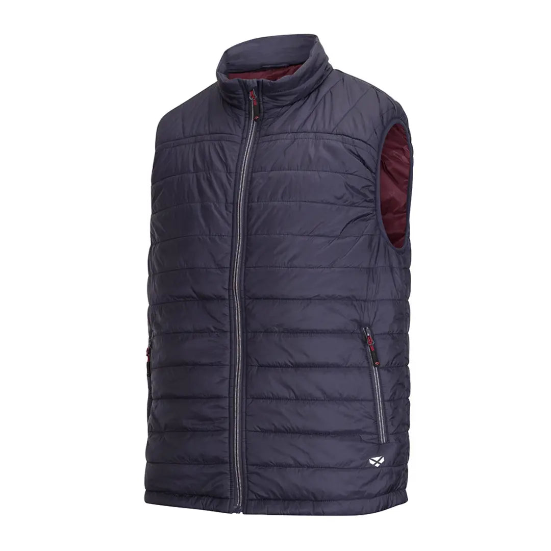 Quilted navy blue vest perfect for country clothing, hunting, and outdoor adventures