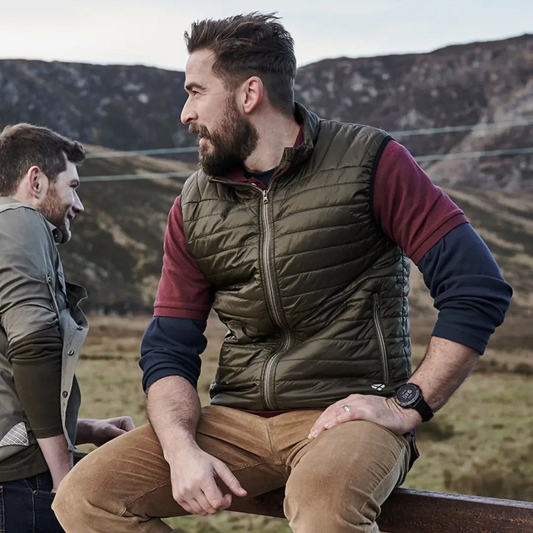 Man in a Hoggs of Fife Kingston Rip-Stop Gilet, perfect for country clothing and outdoors