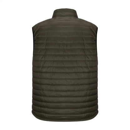 Dark green quilted vest with high collar, perfect for country clothing and outdoor adventures