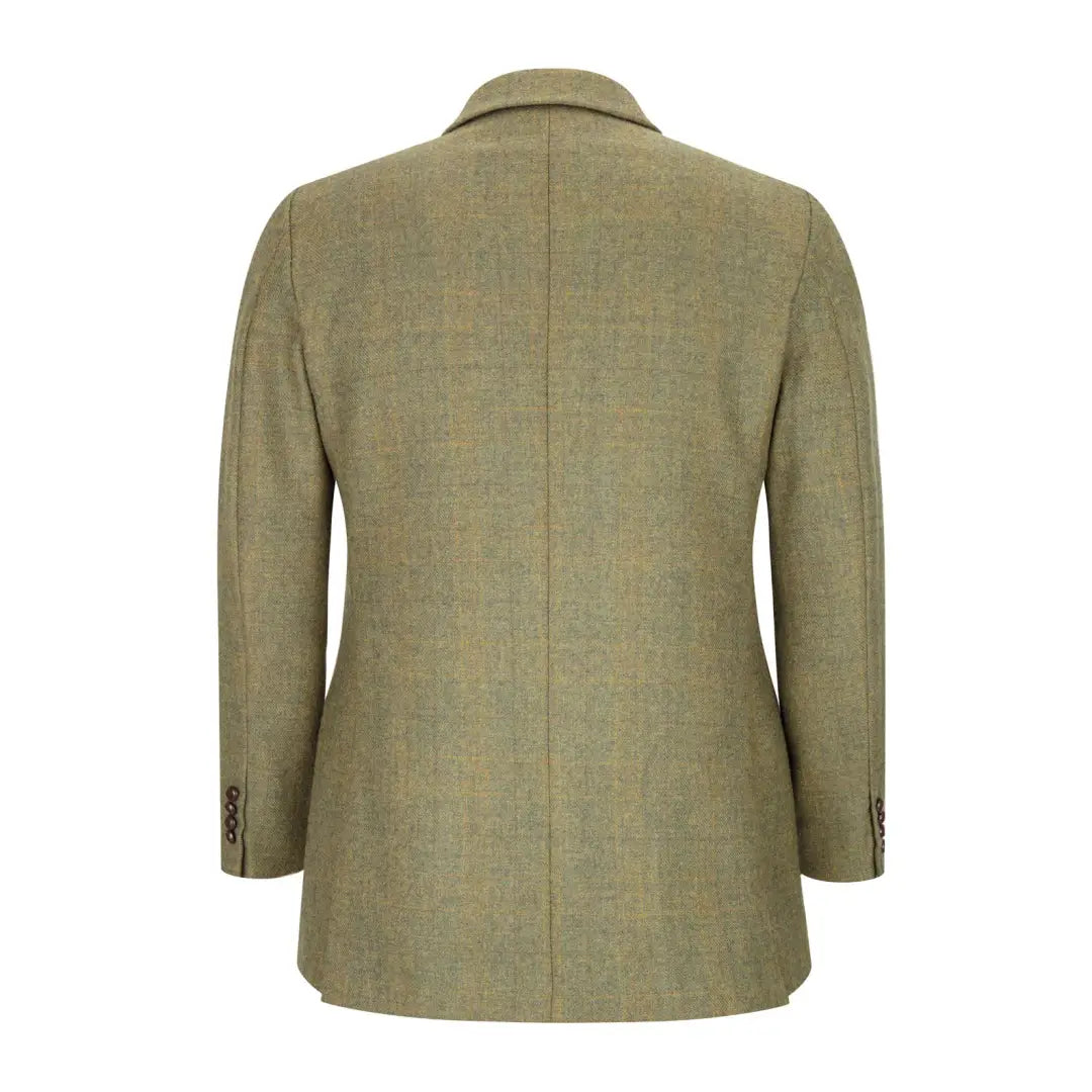 Olive green Hoggs Of Fife Kinloch Sports Jacket with notched lapels and button cuffs