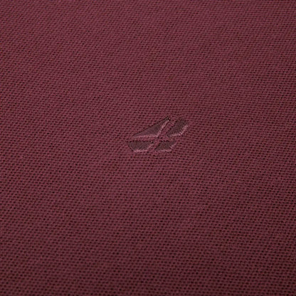 Burgundy fabric with embossed logo on Hoggs Of Fife Largs Polo Shirt