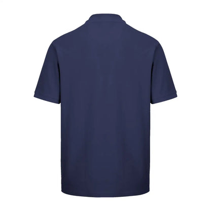 Navy blue short-sleeved Fife Largs Polo Shirt from Hoggs Of Fife, perfect for casual wear