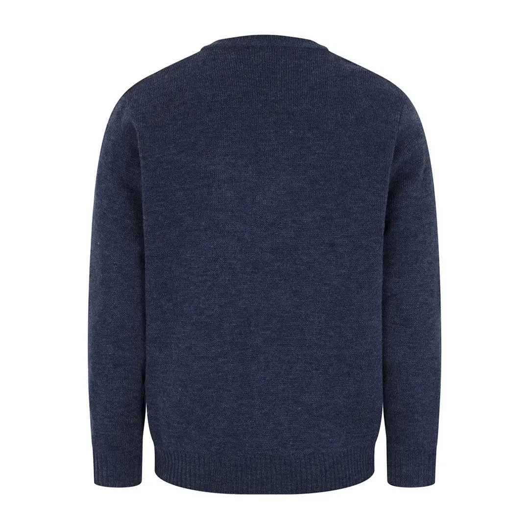 Navy blue knit crew neck sweater Melrose II V-Neck Pullover from Hoggs Of Fife