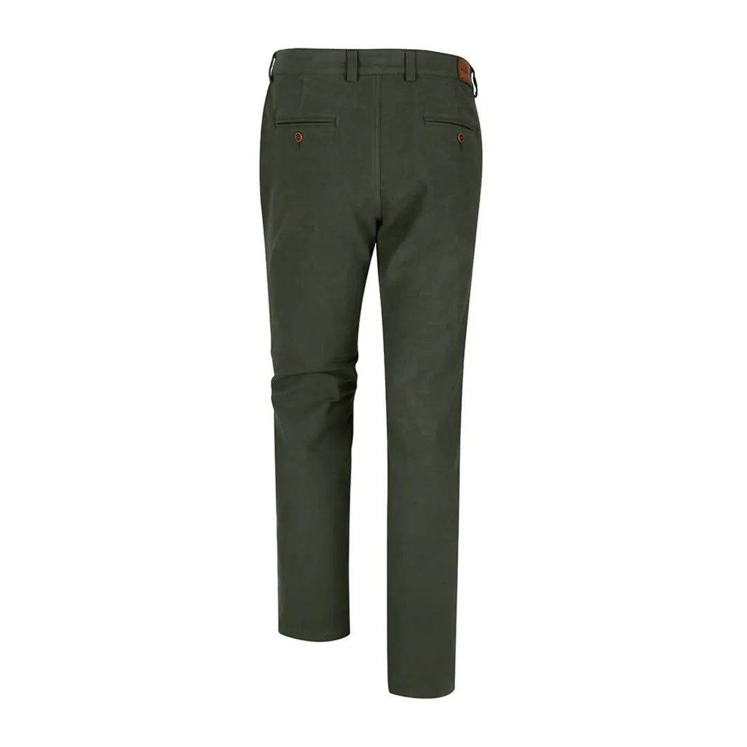 Dark green Hoggs of Fife Monarch II Moleskin Trousers with belt loops and back pockets