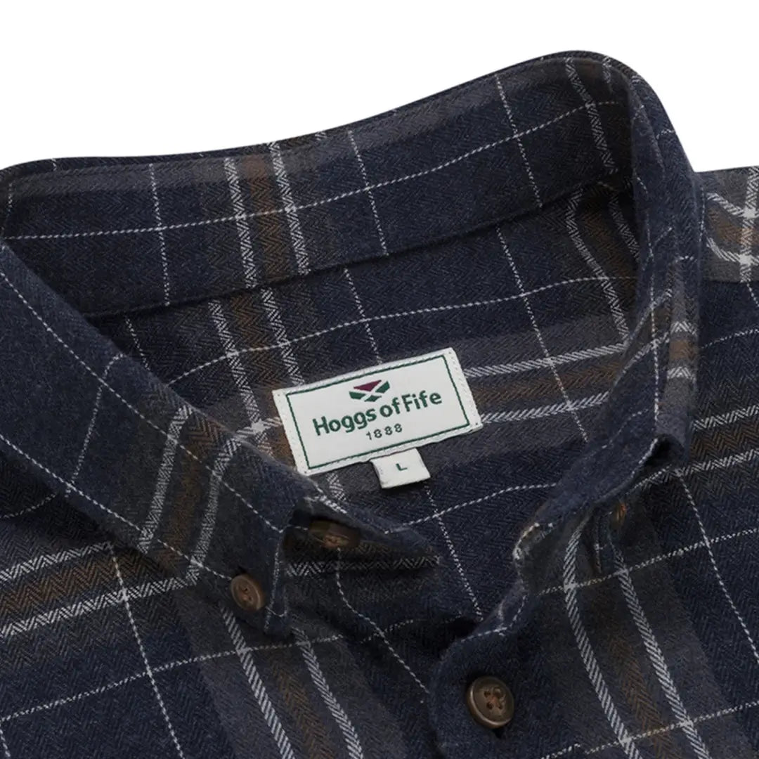 Plaid button-up collar of Hoggs of Fife flannel shirt perfect for country clothing and outdoors