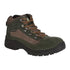 Rugged Fife Rambler Hiking Boots in dark green and brown with thick black sole