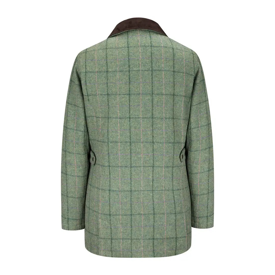 Green check woven tweed jacket with brown collar from Hoggs of Fife field coat collection