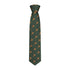 Green necktie with pheasant pattern from Hoggs of Fife Silk Country Tie collection