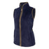 Navy blue Hoggs of Fife Stenton Ladies Fleece Gilet with tan trim and full zipper