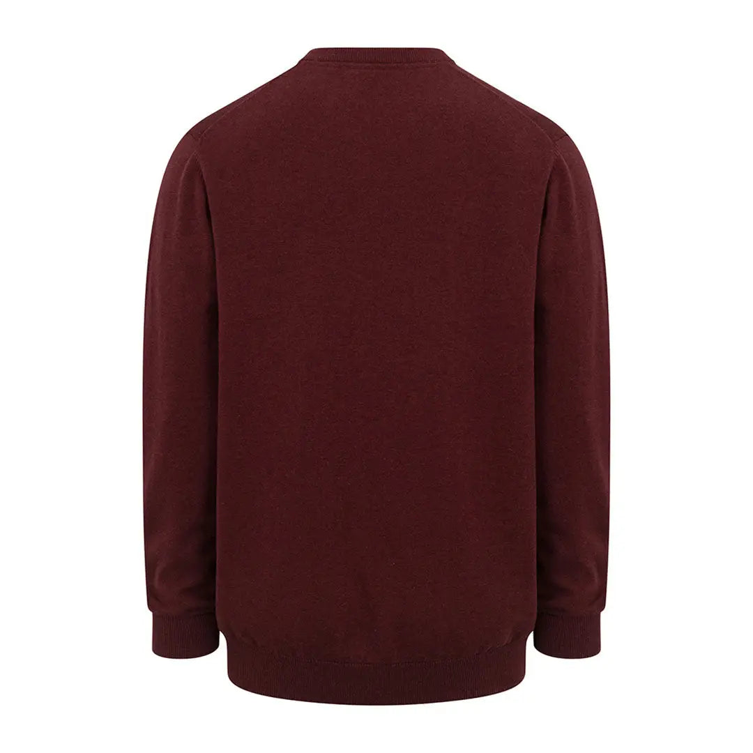 Burgundy crewneck sweatshirt from Hoggs of Fife, featuring original Stirling cotton