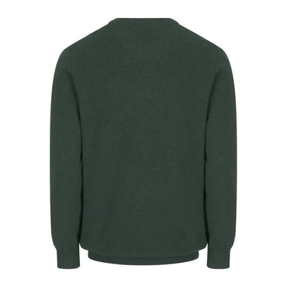 Dark green crew neck sweater from Hoggs of Fife Stonehaven Crew Neck Pullover