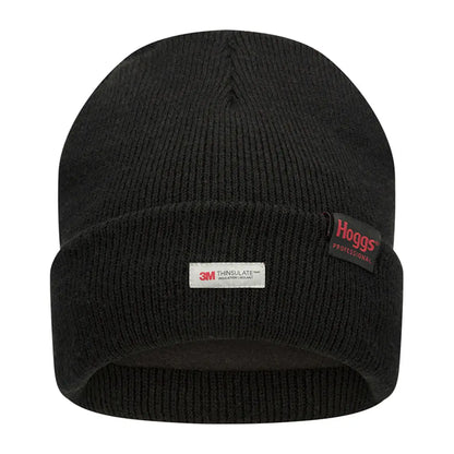 Black Thinsulate beanie hat from Hoggs Of Fife, perfect for country clothing and hunting