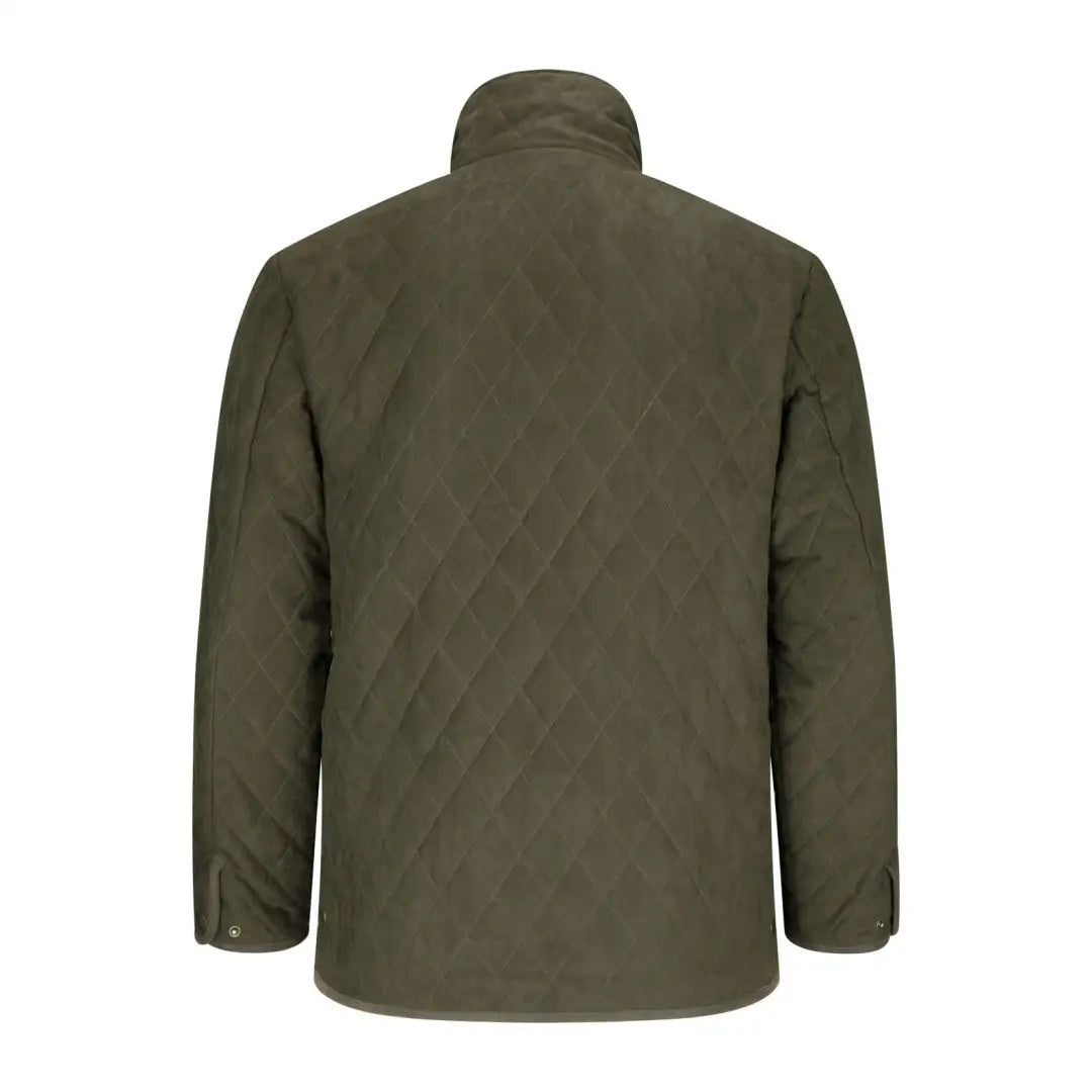 Olive green Fife Thornhill Quilted Jacket with high collar and zipper closure