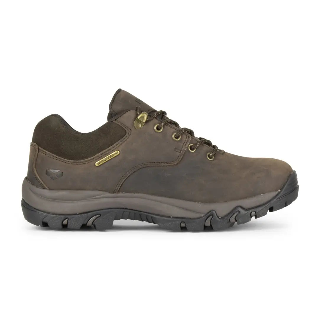 Rugged brown Fife Torridon Waxy Leather Waterproof Trek Shoe with thick treaded sole