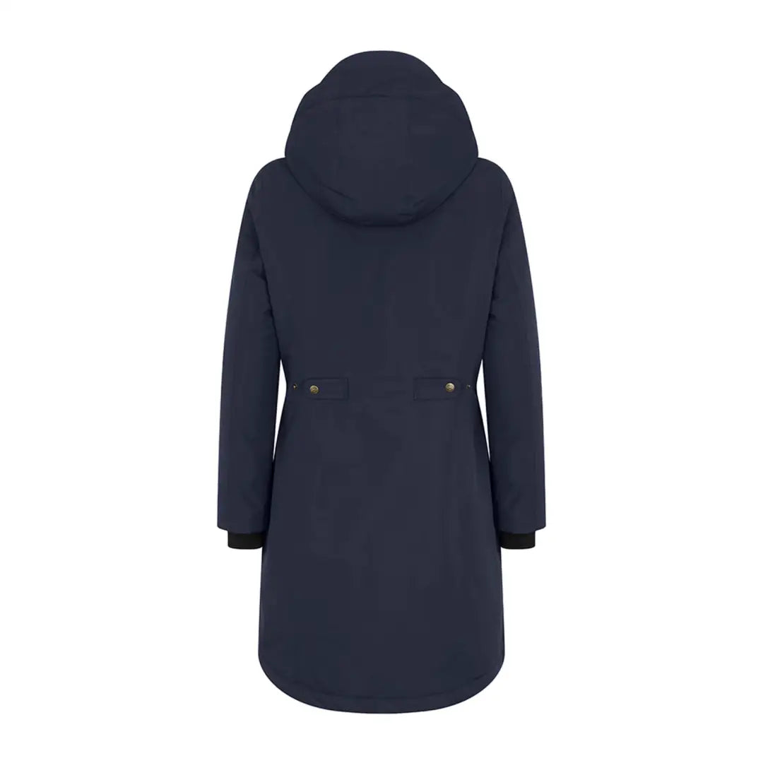 Navy blue hooded winter coat with side pockets from Hoggs of Fife Walker Ladies Long Coat