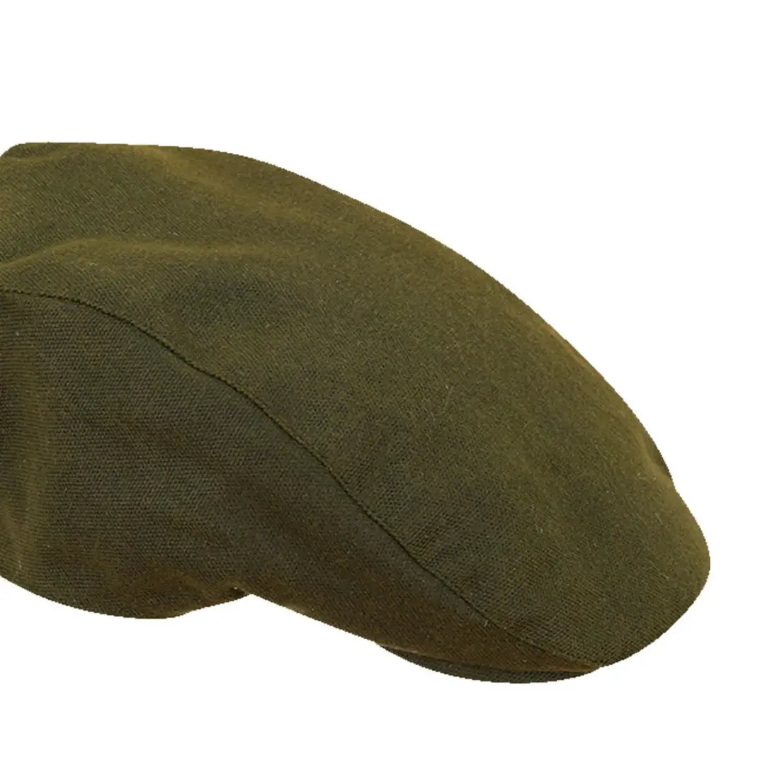 Olive green waterproof cotton canvas cap from Hoggs of Fife, perfect for any outing