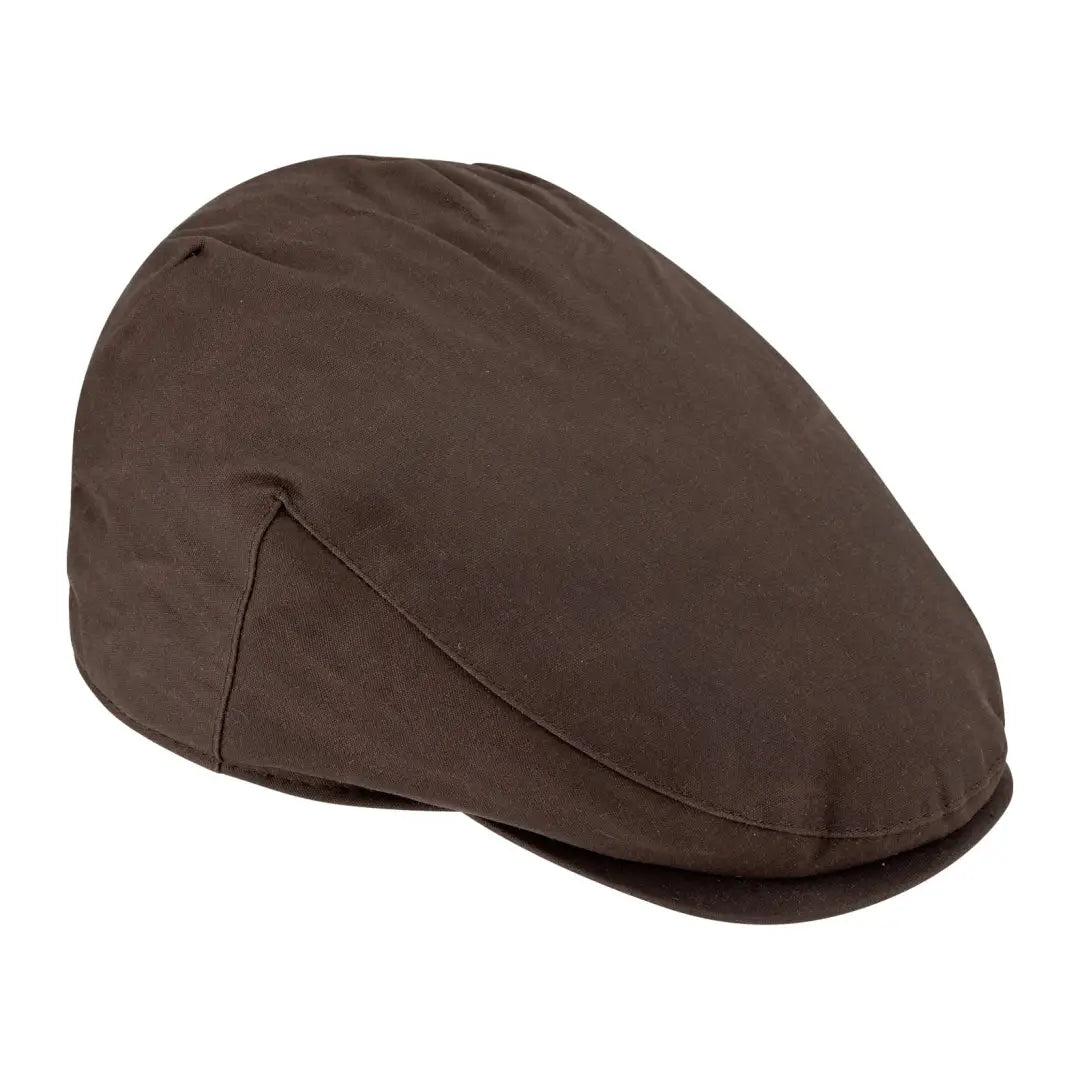 Brown flat cap, perfect for stylish outdoor wear, part of the Fife Wax Cap collection