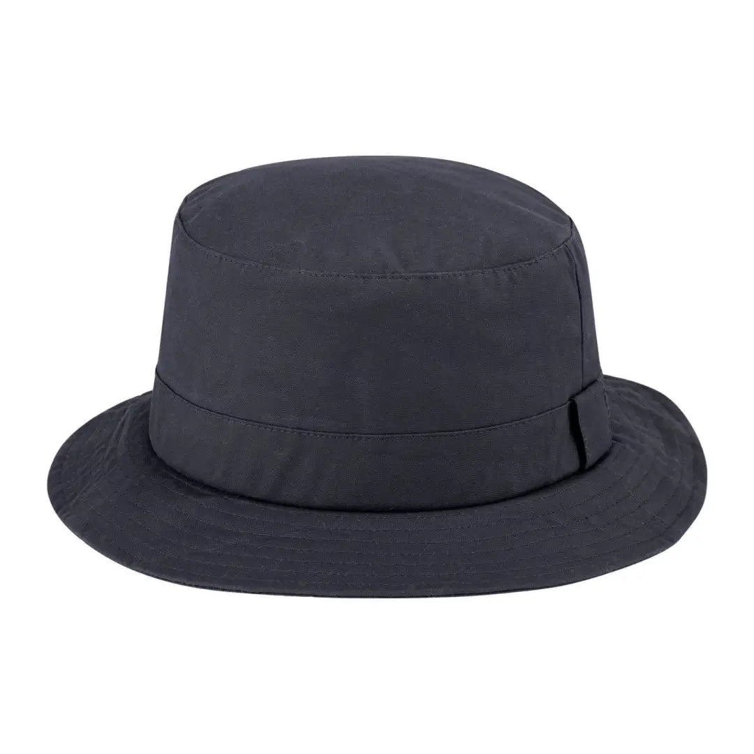 Black waxed bush hat with a simple band for a stylish outdoor look