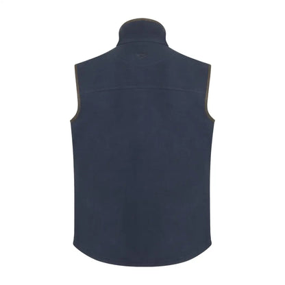 Navy blue sleeveless Woodhall Gilet with high collar, perfect for typical British days