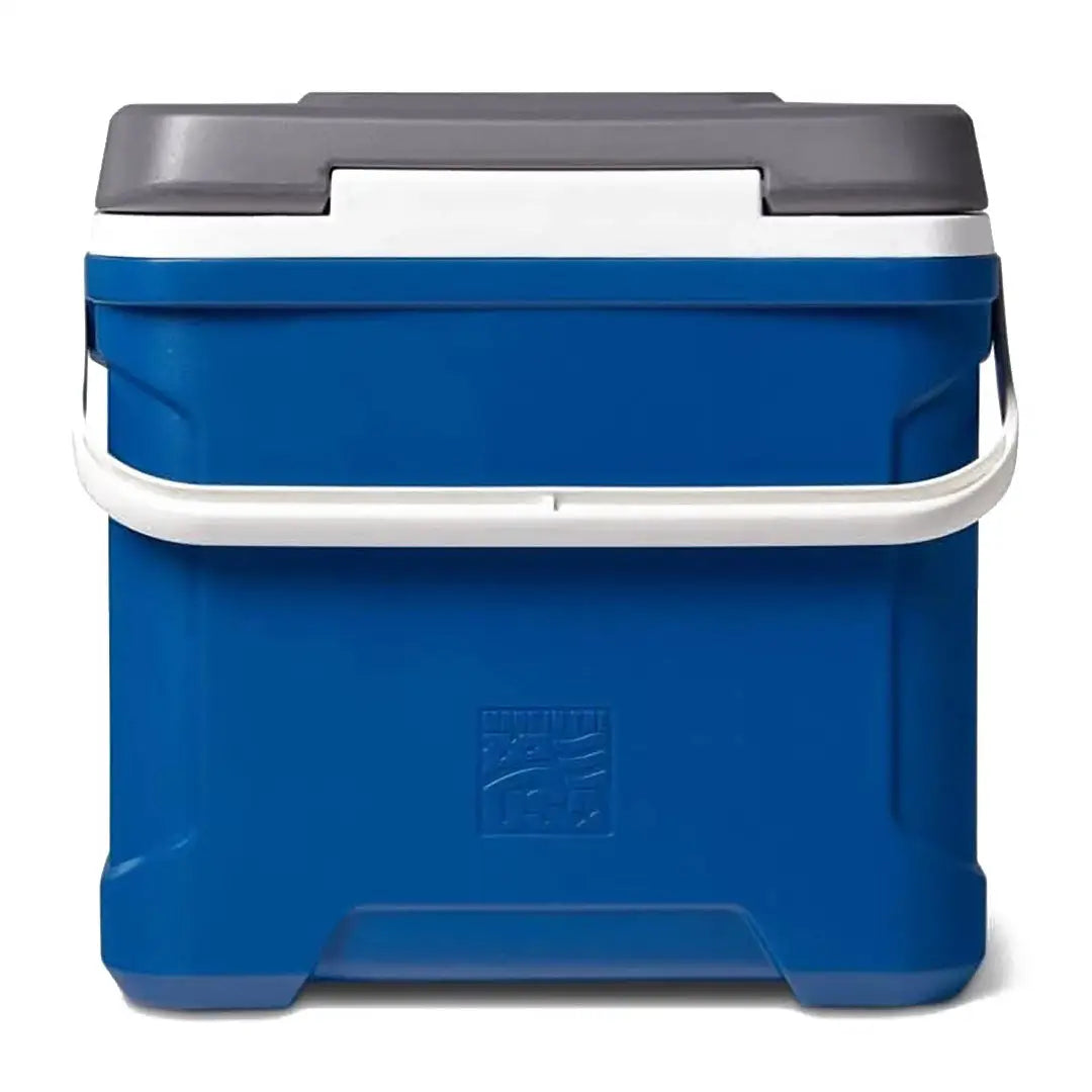 Blue and white Igloo Latitude Cooler perfect for hunting and outdoor adventures