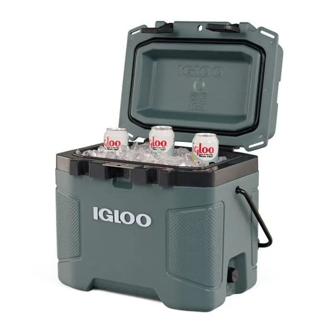 Igloo Trailmate 23 Litre Cool Box with cans inside, perfect for country clothing and outdoors adventures