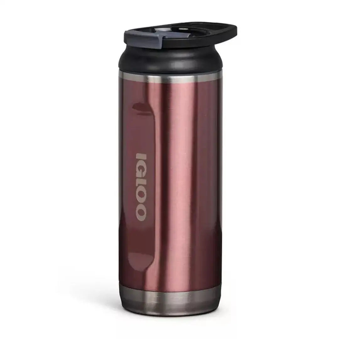 Metallic rose gold Igloo Tumbler 16oz stainless steel travel mug with black lid