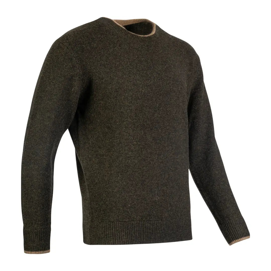 Dark green Jack Pyke Ashcombe lambswool sweater with crew neck and long sleeves