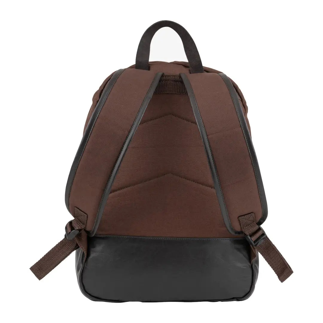 Brown and black Jack Pyke Canvas Backpack with padded straps and multiple compartments