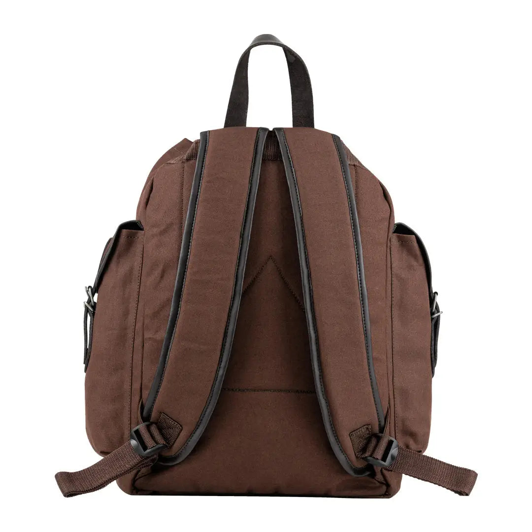 Brown Jack Pyke Canvas Day Pack with black straps and zippered compartments