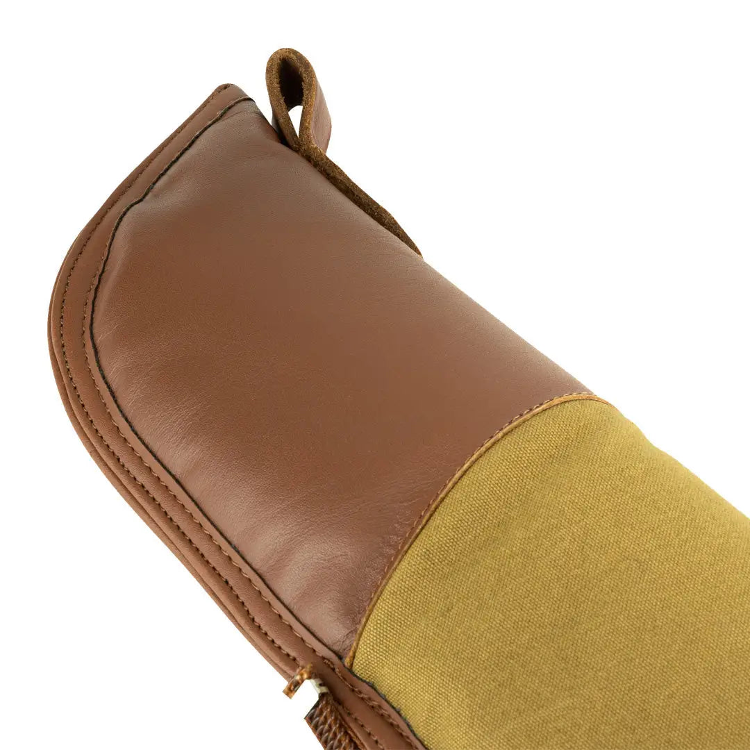 Brown leather boot with yellow fabric upper in Jack Pyke Canvas Shotgun Slip