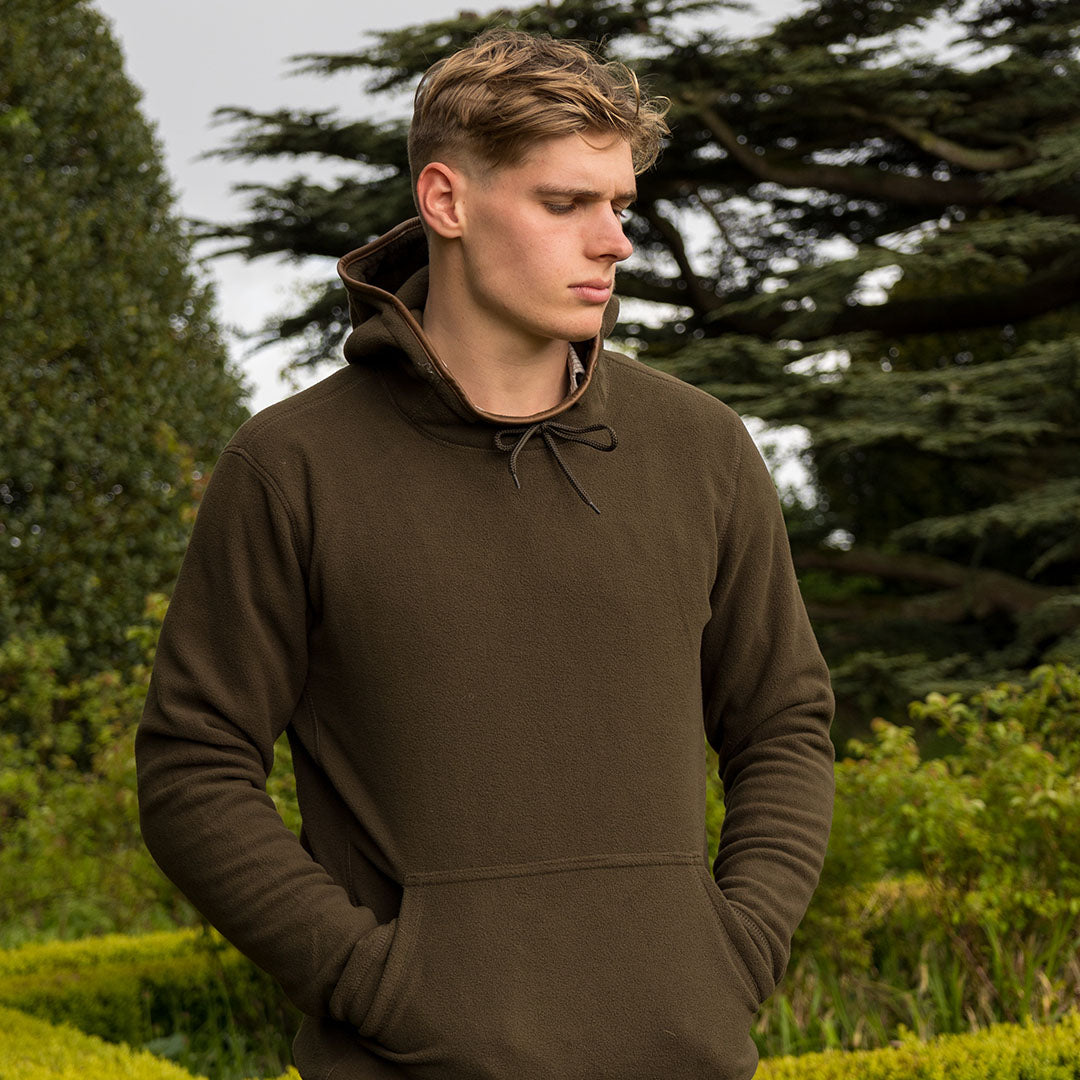 Olive green Jack Pyke Country fleece hoodie for outdoor adventures