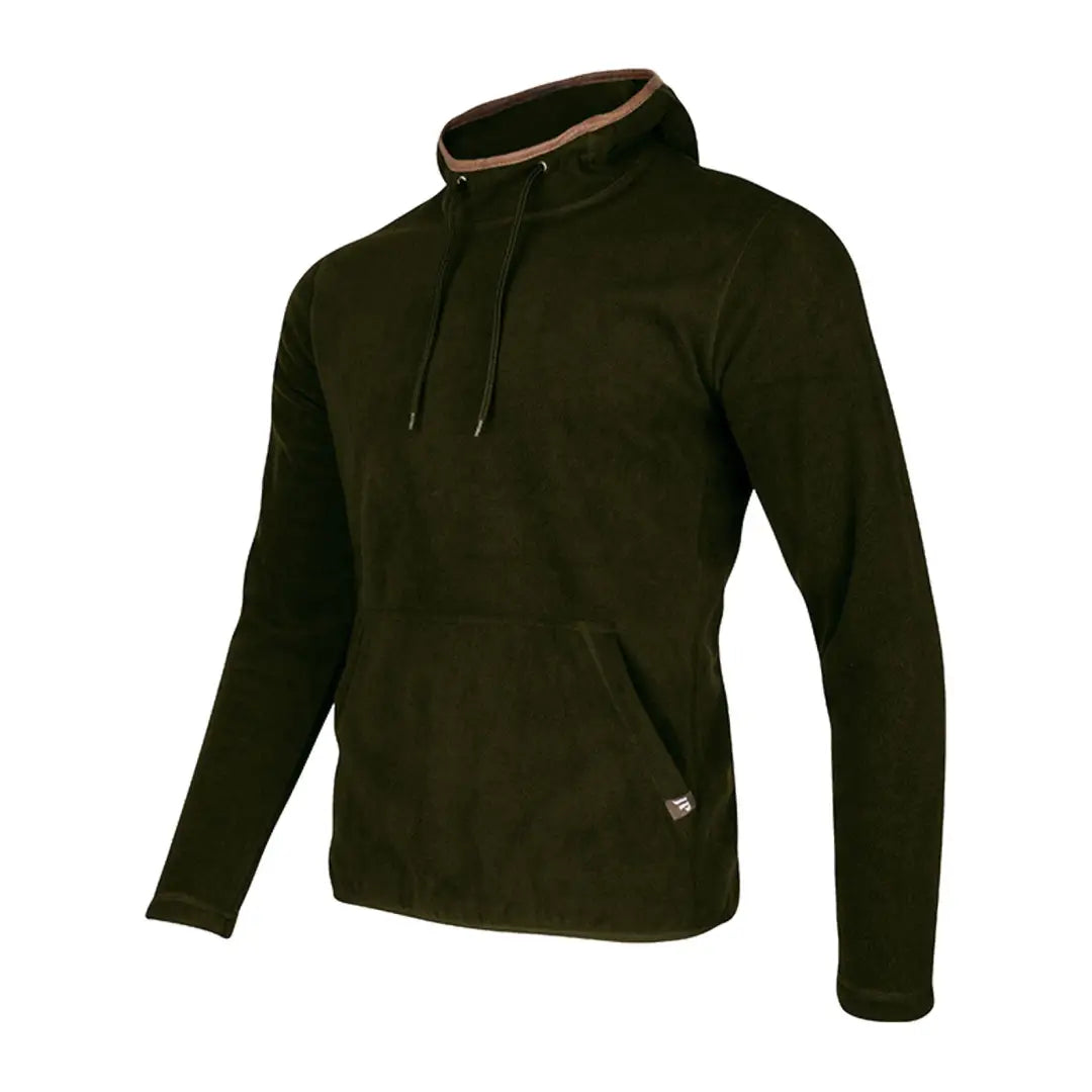 Dark green Jack Pyke Country Fleece Hoodie with half-zip collar and drawstring