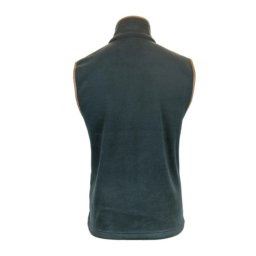 Dark green sleeveless fleece gilet by Jack Pyke, featuring a cozy high collar