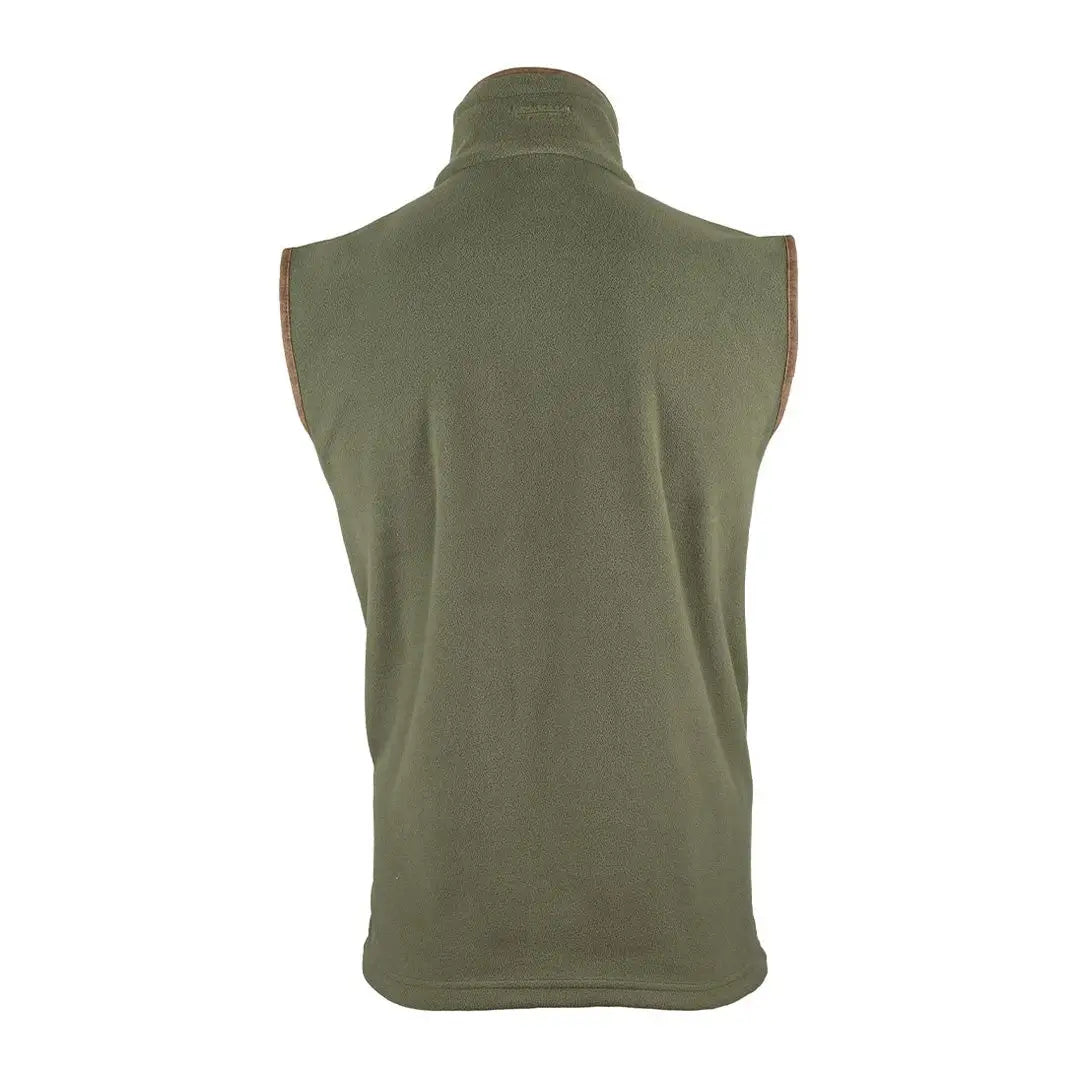 Olive green sleeveless fleece vest with high collar from Jack Pyke Countryman collection