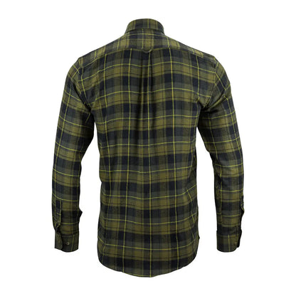 Green and black plaid Jack Pyke Flannel Shirt with long sleeves for a stylish look