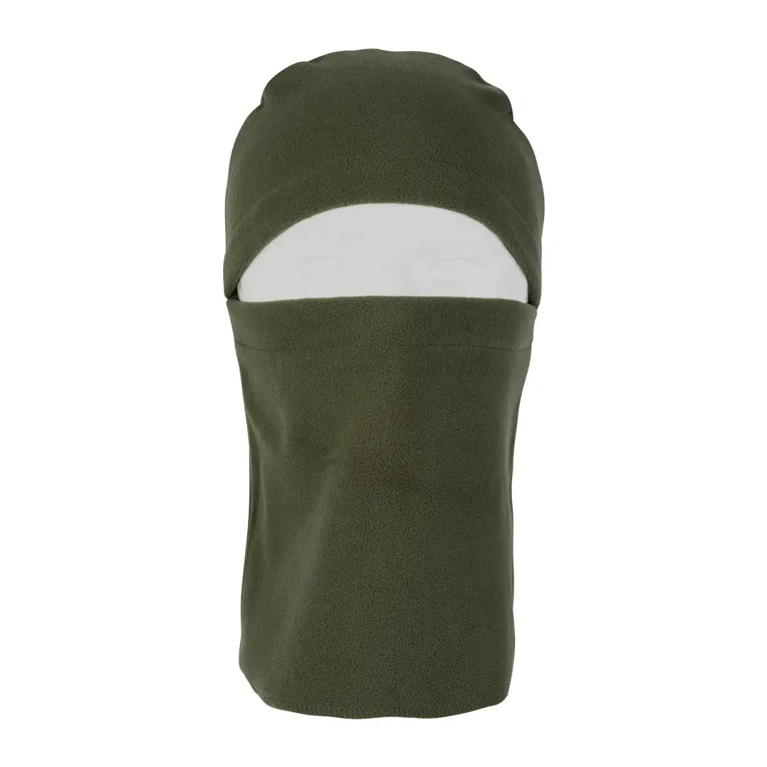 Olive green Jack Pyke fleece balaclava with eye opening for style and warmth